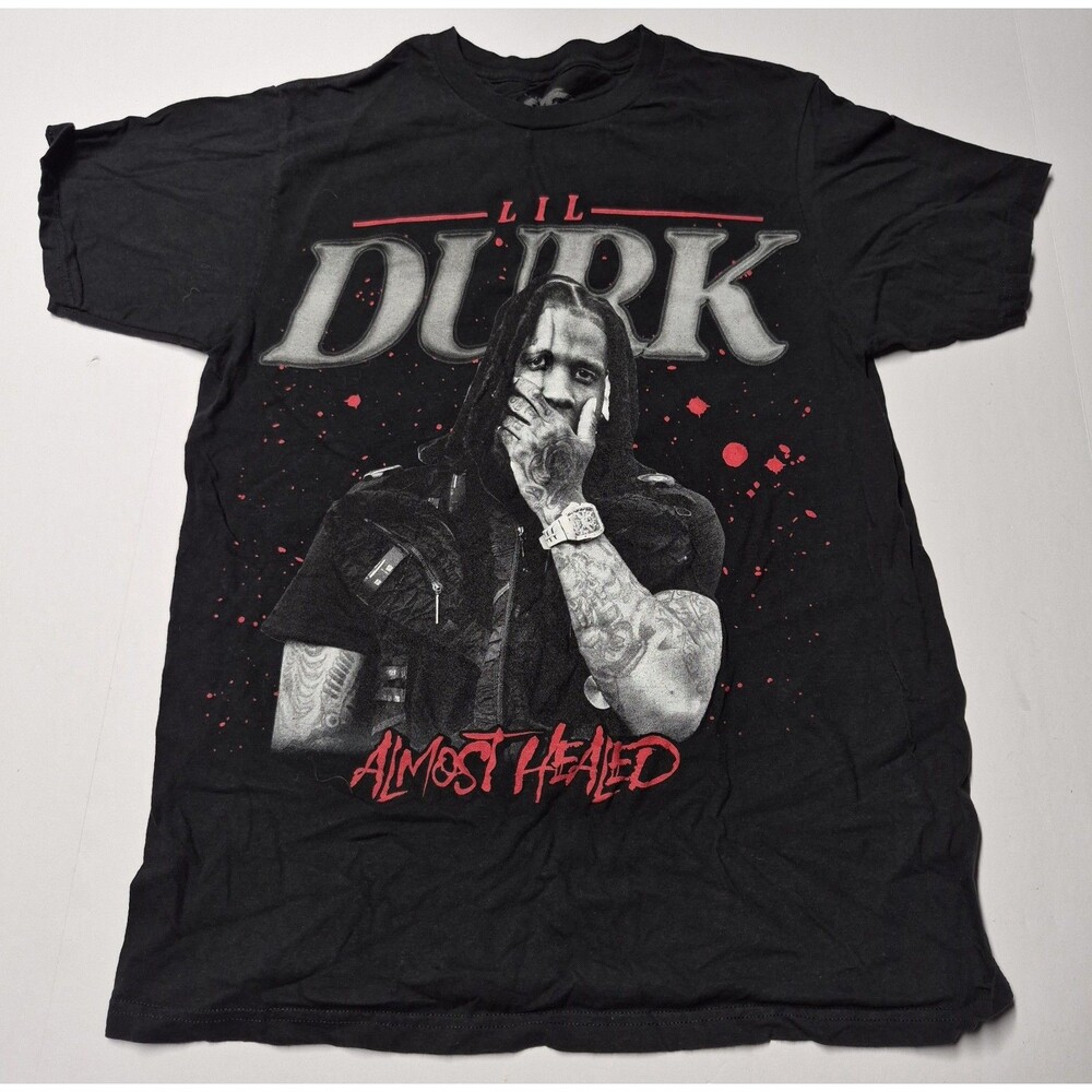Lil Durk Almost Healed OTF Rap Tee Black Graphic Tour T-Shirt Mens Medium Merch